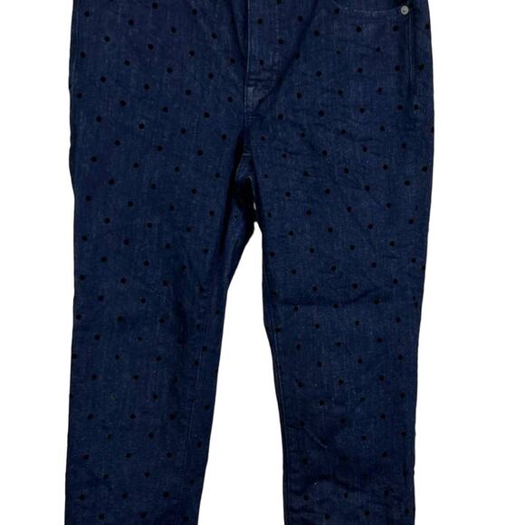 Madewell 9" Mid-Rise Skinny Jeans Flocked Dots Edition Size 28 NWOT - Picture 7 of 12